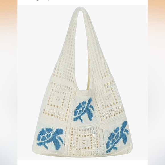 Handbags - 🆕 Crochet Tote Bag for Women, Aesthetic Crochet Mesh Beach Tote Bag,